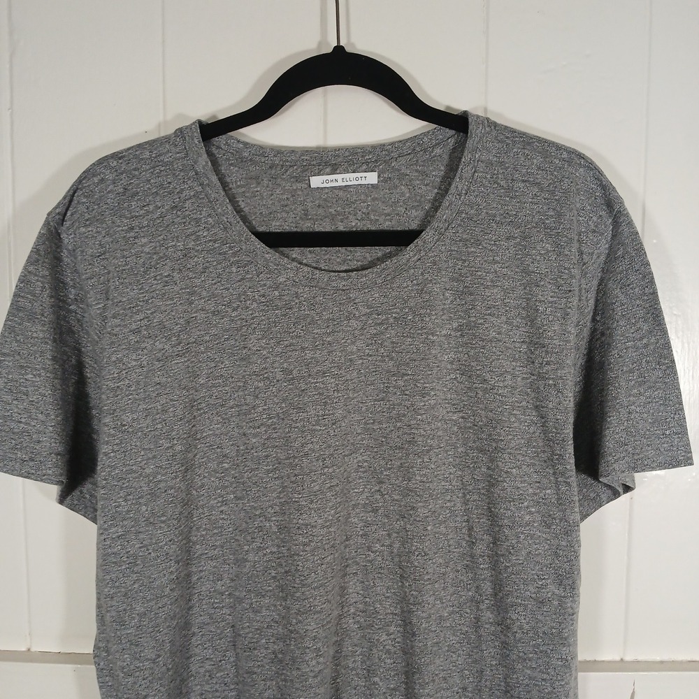 John Elliott T-Shirt Mens 4 XL Grey Tri-Blend Short Sleeve Crewneck‎ Tee
